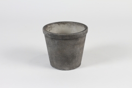 A129OZ Cache-pot en béton gris foncé D11.5cm H10cm