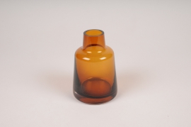 A130W3 Amber single flower glass vase D8cm H12cm