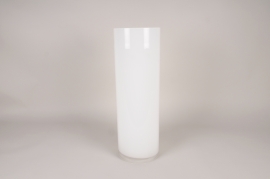 A131PQ Vase en verre cylindre blanc D15cm H50cm