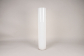 A133PQ Vase en verre cylindre blanc D15cm H60cm