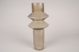 A134K9 Brown glass vase D15cm H34cm