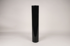 A134PQ Vase en verre cylindre noir D15cm H60cm