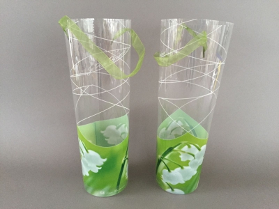 A135MO Pack of 10 plastic conical bags green D12cm H35cm
