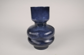 A138K9 Blue glass vase D18cm H26cm