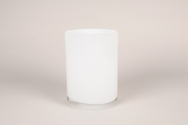 A139PQ Vase en verre cylindre blanc D20cm H30cm