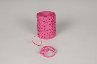 A140RB Roll of dark pink paper raffia 200m