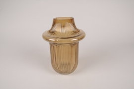 A141K9 Brown glass vase D16cm H22cm