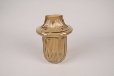 A141K9 Vase en verre brun D16cm H22cm