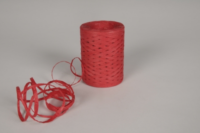 A141RB Roll of red paper raffia 200m