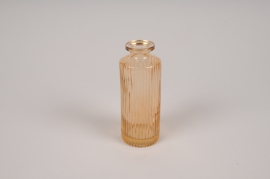 A142NH Vase bouteille en verre ocre D5cm H13cm