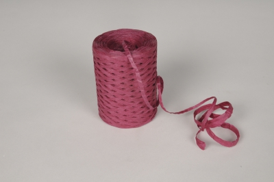 A142RB Roll of dark red paper raffia 200m
