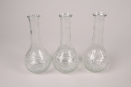 A143PM Vase en verre bouteille assorti D7.5cm H17cm