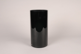 A144PQ Black cylinder glass vase D20cm H50cm