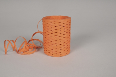 A144RB Roll of orange paper raffia 200m