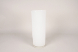A145PQ Vase en verre cylindre blanc D20cm H60cm