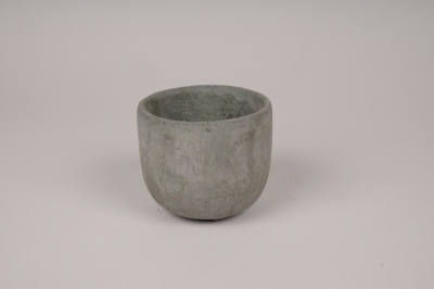  Cache  pot  en b ton gris  D10 5cm H8 5cm