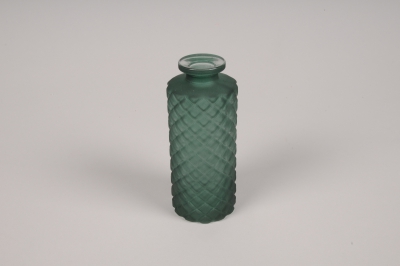 A147NH Green glass bottle vase D5cm H13cm