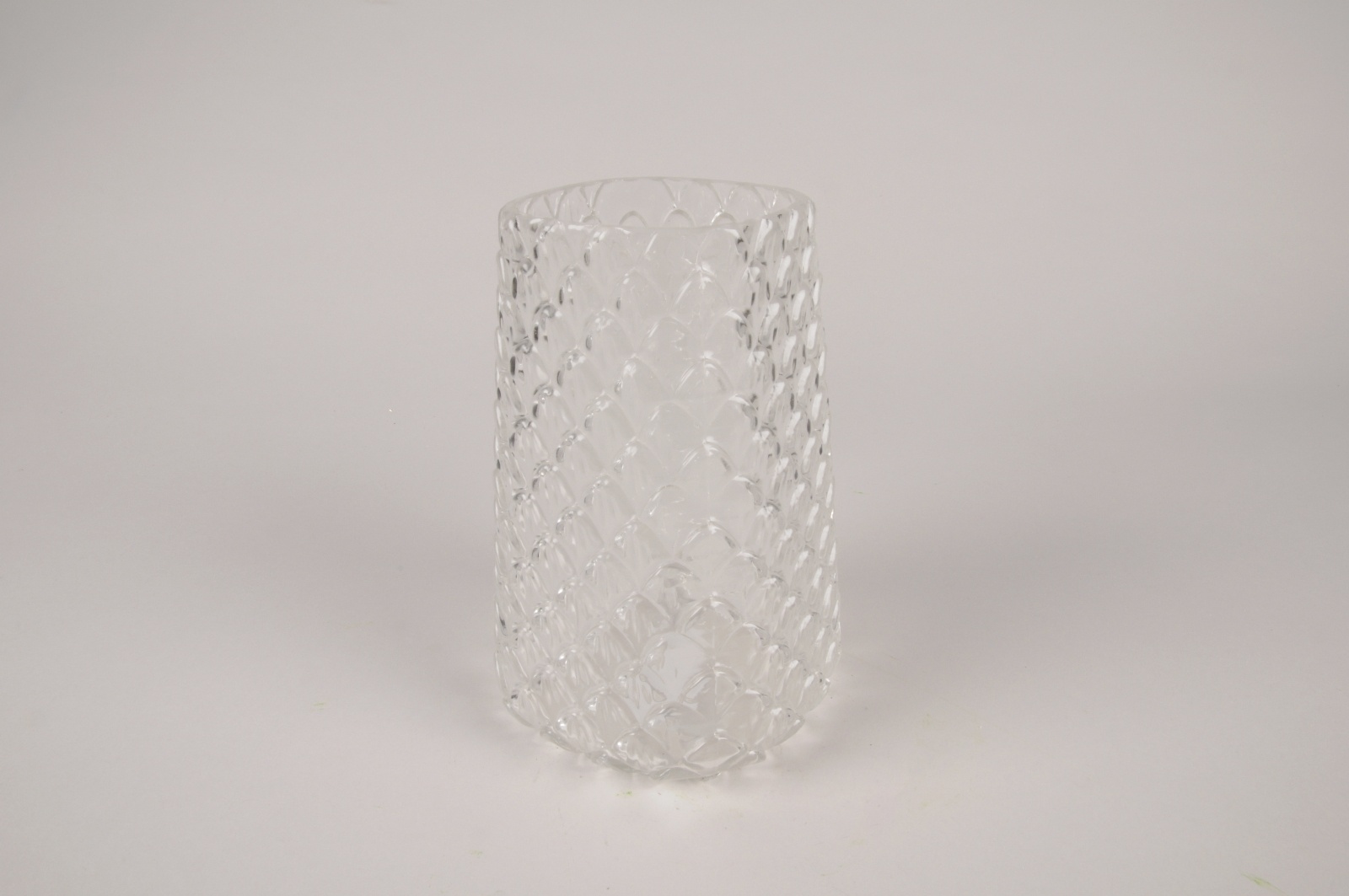 Glass vase with patterns 15x15cm H25cm