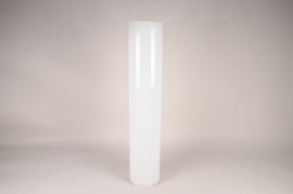 A149PQ White glass cylinder vase D20cm H100cm