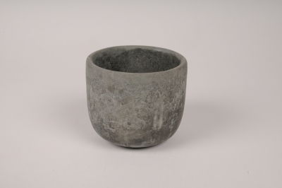  Cache  pot  en b ton gris  D14cm H11cm