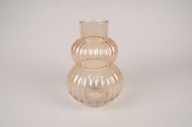 A150K9 Peach glass vase D17cm H25.5cm