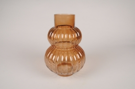 A151K9 Copper glass vase D17cm H25.5cm