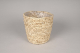 A151MZ Natural seagrass planter D15.5cm H15cm