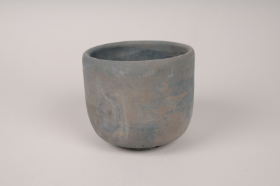  Cache  pot  en b ton gris  D14cm H11cm