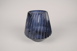 A154K9 Vase en verre bleu D16cm H17cm