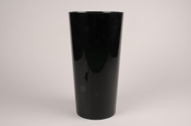A154T7 Vase cylindre en plasrique noir D18.5cm H35cm