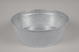 A155KM Whitened zinc bowl planter D30.5cm H11cm