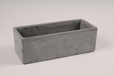 A155TN Jardini�re en b�ton gris 10cm x 23.5cm H8cm