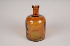 A158NH Vase bouteille en verre ambre D14.5cm H24cm