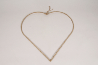 a158wg Coeur en corde naturelle D58cm