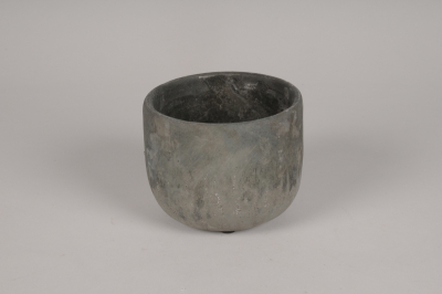 A160TN Cache-pot en b�ton gris D12.5cm H10.5cm