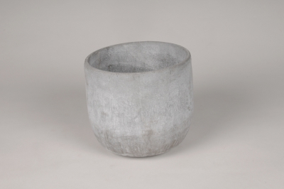 A163TN Cache-pot en b�ton gris D19cm H17.5cm