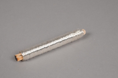 A164MG Bobine de fil de fer sur bois argent