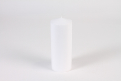 A170E2 Bo�te de 8 bougies cylindres blanches D7.5cm H20cm