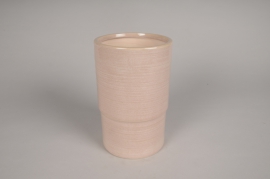 A171L1 Vase en céramique rose D13.5cm H20.5cm