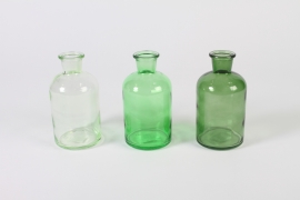 A179PM Vase bouteille en verre assorti D6.5cm H12.5cm