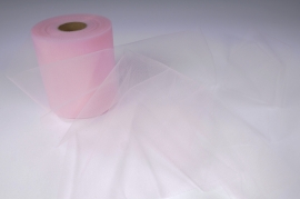 A181RB Pink tulle ribbon 12.5cm x 100m
