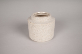A182L1 Beige ceramic vase D12cm H11cm