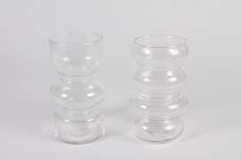A182PM Assorted design glass vase D10cm H18cm