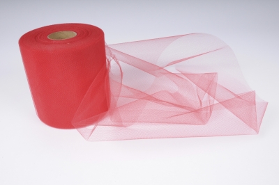 A182RB Ruban de tulle grillage rouge 12.5cm x 100m