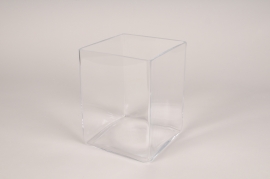 A186W3 Vase carré en verre 15x15cm H19.5cm