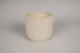 A188L1 Cache-pot en terre cuite beige D15cm H14.5cm