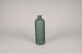 A188NH Green frosted glass bottle vase D10.5cm H33cm