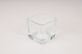 A191NH Vase en verre cube 6x6cm H6cm