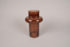 A198R4 Brown glass vase D17cm H25cm