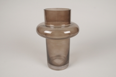 A199R4 Brown glass vase D17cm H25cm